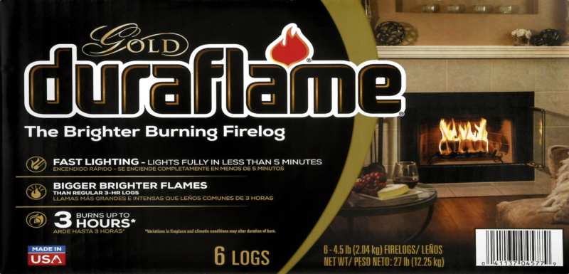 6 Pack Duraflame Gold Ultra Premium Blend Fire Starter 45 lbs Firelogs 3 Hr Burn - Fresh Stock Dated December 2025