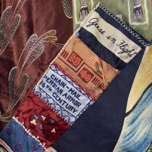 Vintage Patchwork Crazy Quilt Circle Skirt SMALL Silk Scarf Embroidered OOAK - Fresh Stock Dated February 2026