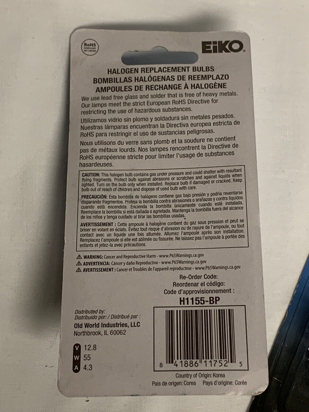 Eiko H1155 12.8V 55W 2 PACK - Fresh Stock Dated February 2026