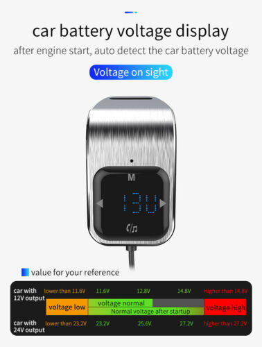 LCD mp3 Dual USB car Charger Lighter Bluetooth player FM TRANSMITTER Cigarette-O - Fresh Stock Dated December 2025