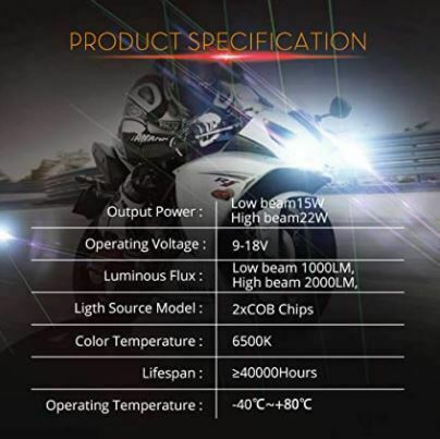 BA20D LED Headlight Cooling Fan Scooter Motorcycle Dirt Bike Moped Low/Hi bulb - Fresh Stock Dated February 2026