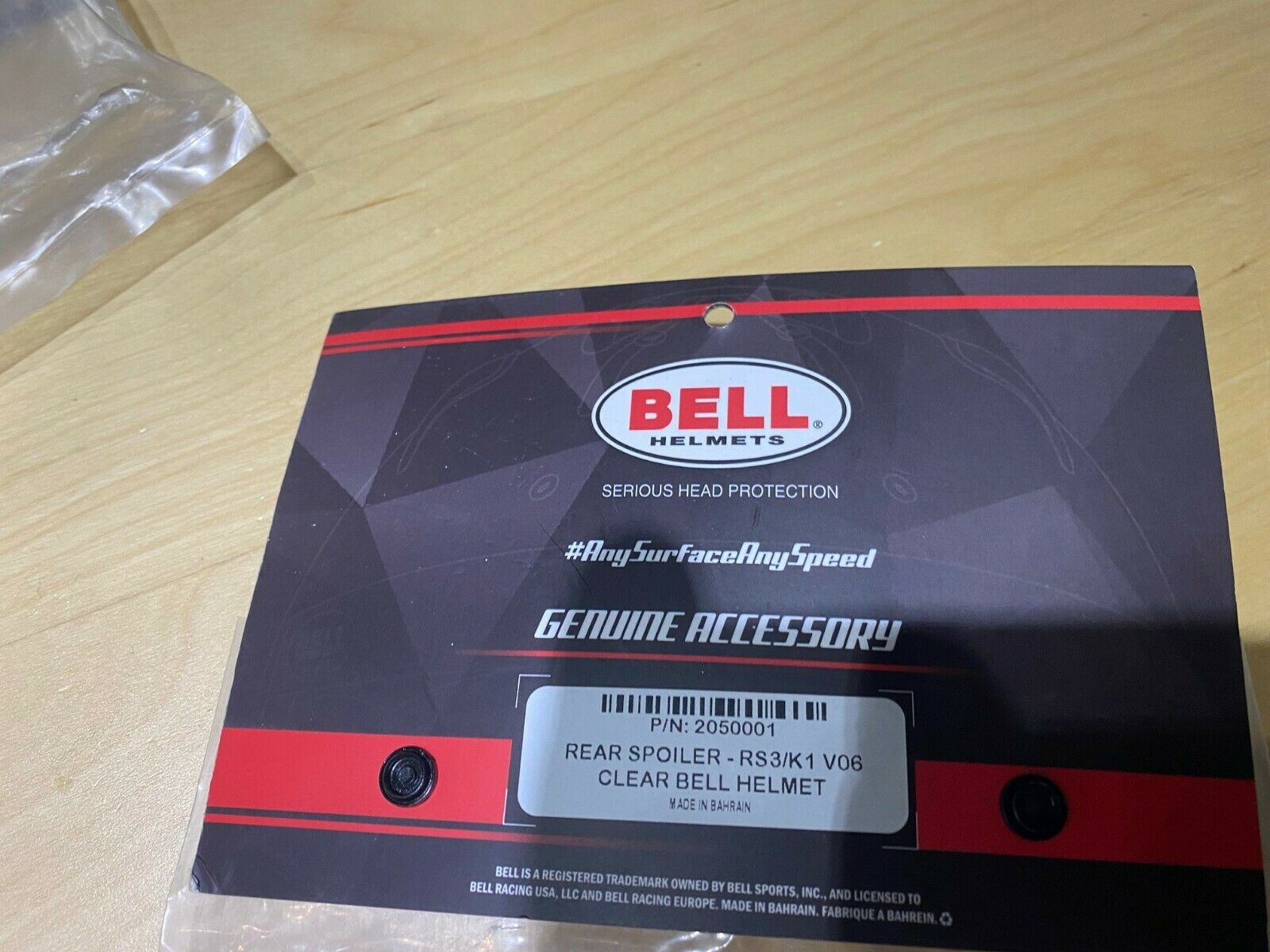 Bell Helmets 2050001 Rear Helmet Spoiler Clear V06 NEW - Fresh Stock Dated February 2026