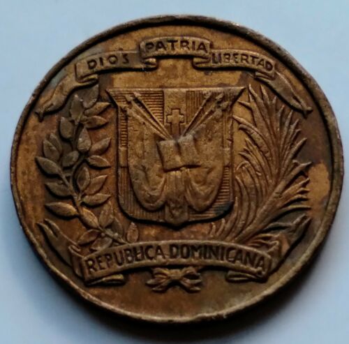 1968 Dominican Republic One Centavo • Toned • VF-XF - Fresh Stock Dated February 2026