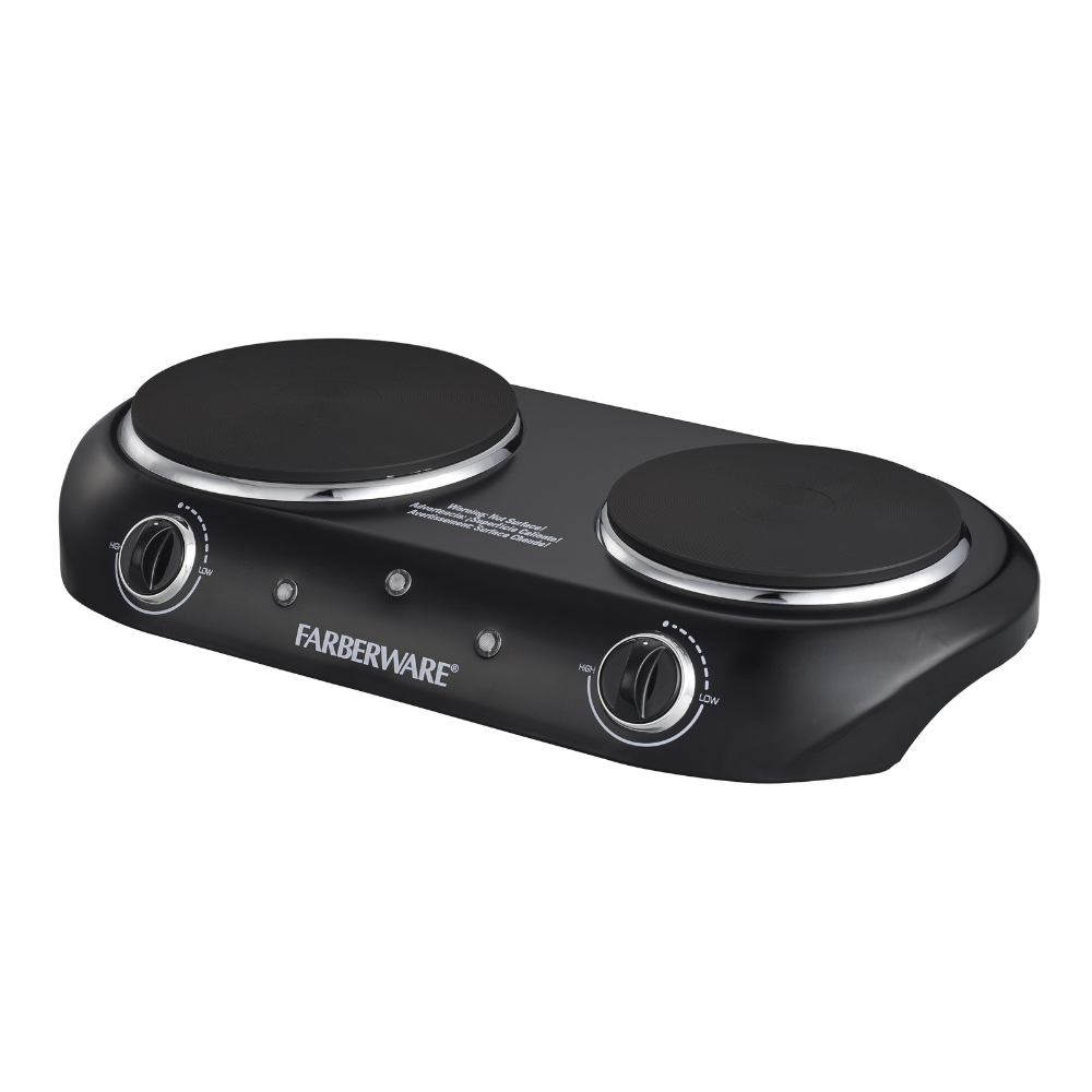 Double Burner Cooktop Electric Plate Portable Hot Stove 1800W Countertop Cooking - Fresh Stock Dated December 2025