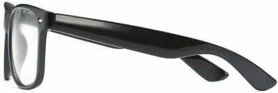 Retro Nerd Geek Oversized Black Framed Spring Temple Clear Lens Eye Glasses - Fresh Stock Dated February 2026