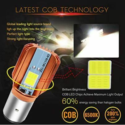 BA20D LED Headlight Cooling Fan Scooter Motorcycle Dirt Bike Moped Low/Hi bulb - Fresh Stock Dated February 2026