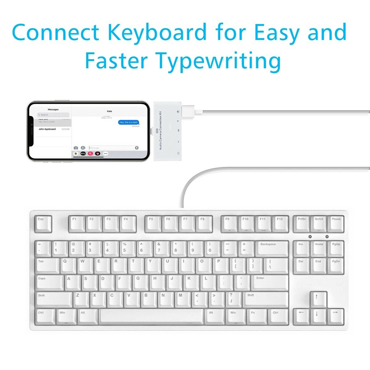 5-IN-1 Adapter Lightning Port to 5 ports Hub to Charge, Listen, Extended Storage - Fresh Stock Dated February 2026