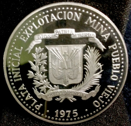 Large World Proof Silver Coin - 1975 Dominican Republic 10 Pesos #284 Low Mtg. - Fresh Stock Dated December 2025