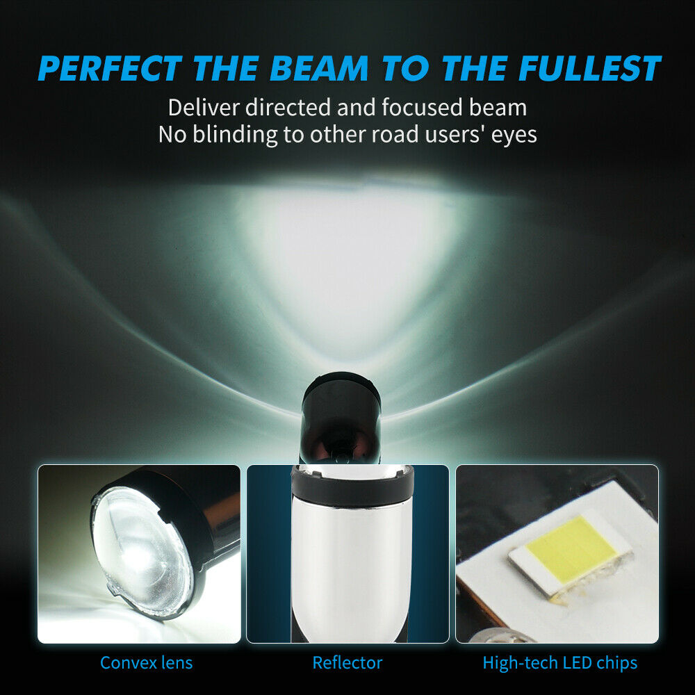 For Harley H4 9003 Projector Lens LED Headlight Retrofit Lamp High Low Beam Bulb - Fresh Stock Dated February 2026