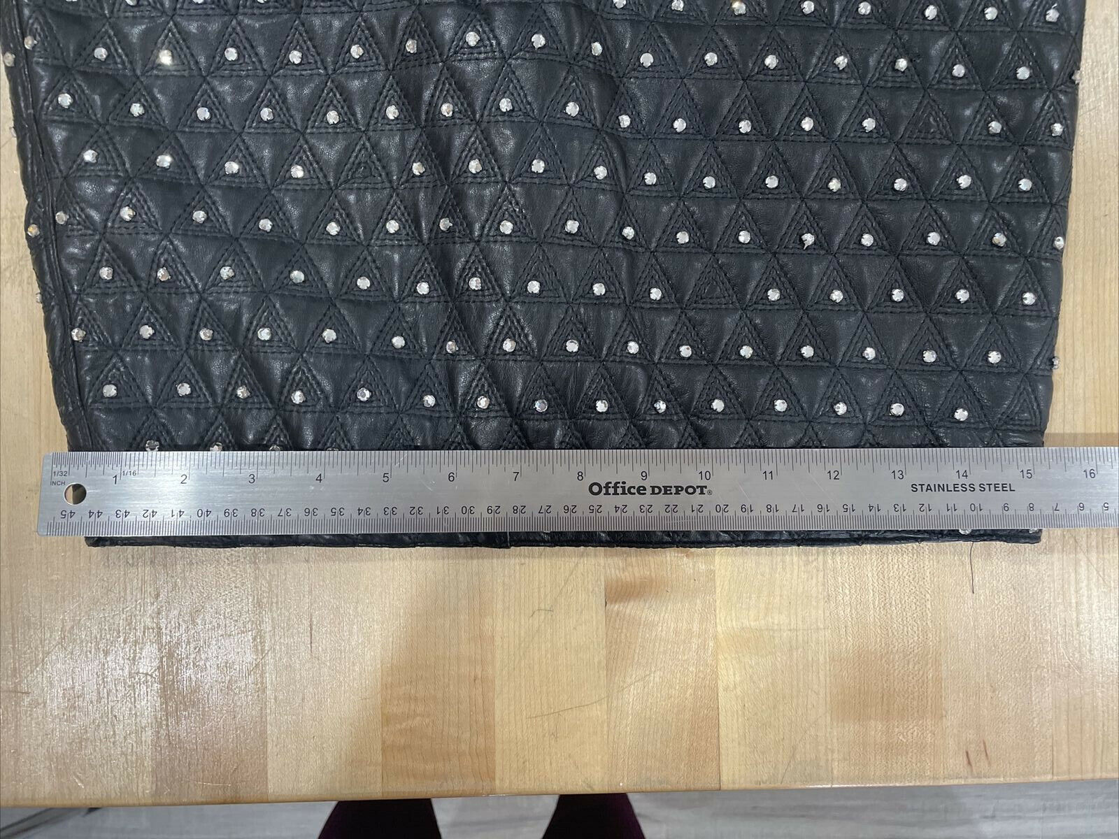 Vintage Gianni Versace 100% Leather Crystal Embellished Skirt, Approx. Size US 2 - Fresh Stock Dated March 2026