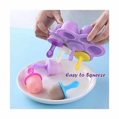 2 Pack Popsicle Molds 7-Cavity Colorful Baby Popsicle Molds Non Stick DIY Ice Po - Fresh Stock Dated December 2025