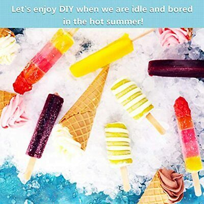 100 Pieces Popsicle Bags Ice Cream Clear Plastic And Wooden Sticks For DIY (4.49 - Fresh Stock Dated February 2026