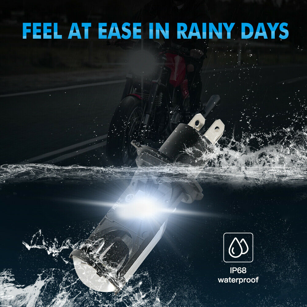 For Harley H4 9003 Projector Lens LED Headlight Retrofit Lamp High Low Beam Bulb - Fresh Stock Dated February 2026