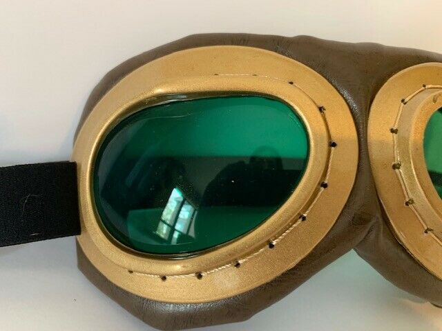 Aviator Goggles Gold Brown Green Gold Costume Accessory Halloween Cosplay  A7 - Fresh Stock Dated February 2026