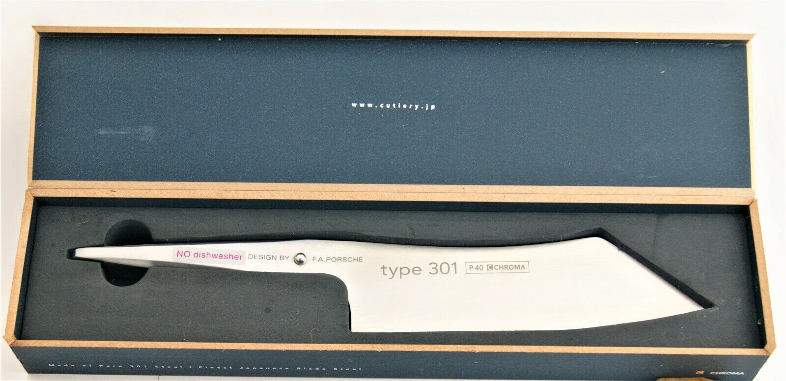 Chroma F. A. Porsche 301 Japanese Steel Chef's Knife with Original Box and Paper - Fresh Stock Dated December 2025