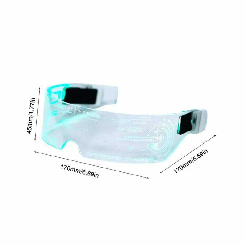 LED Luminous Glasses Electronic Visor Glasses Light Up Prop KTV Bar Party Glasse - Fresh Stock Dated February 2026