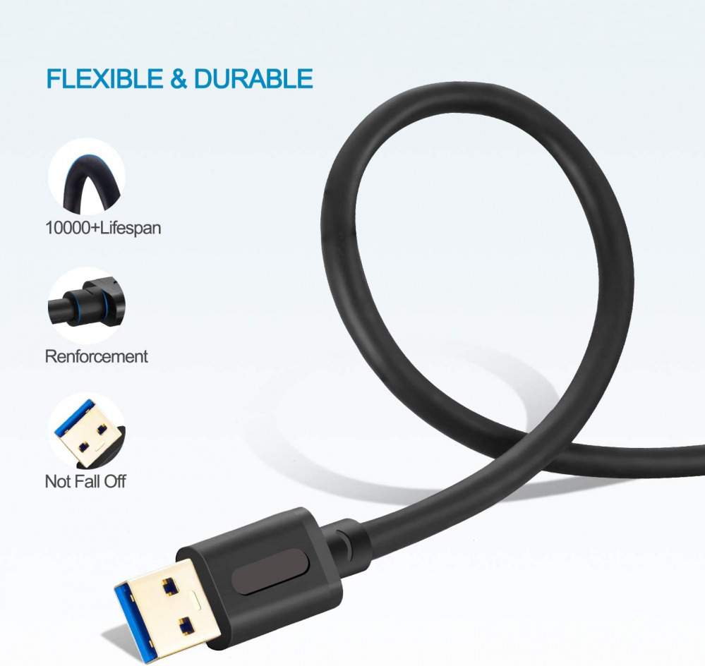 USB 3.0 A to A Male Cable 3Ft,USB 3 Ft - Fresh Stock Dated February 2026