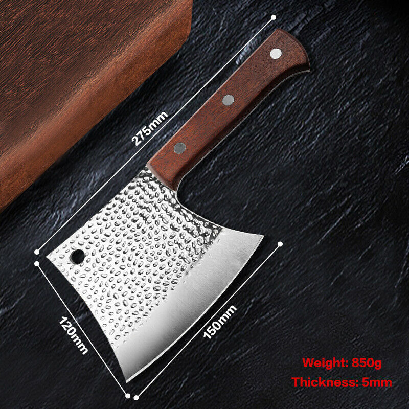 Chef Butcher Knife Bone Chopping Stainless Steel Forged Cleaver Kitchen Knife - Fresh Stock Dated December 2025