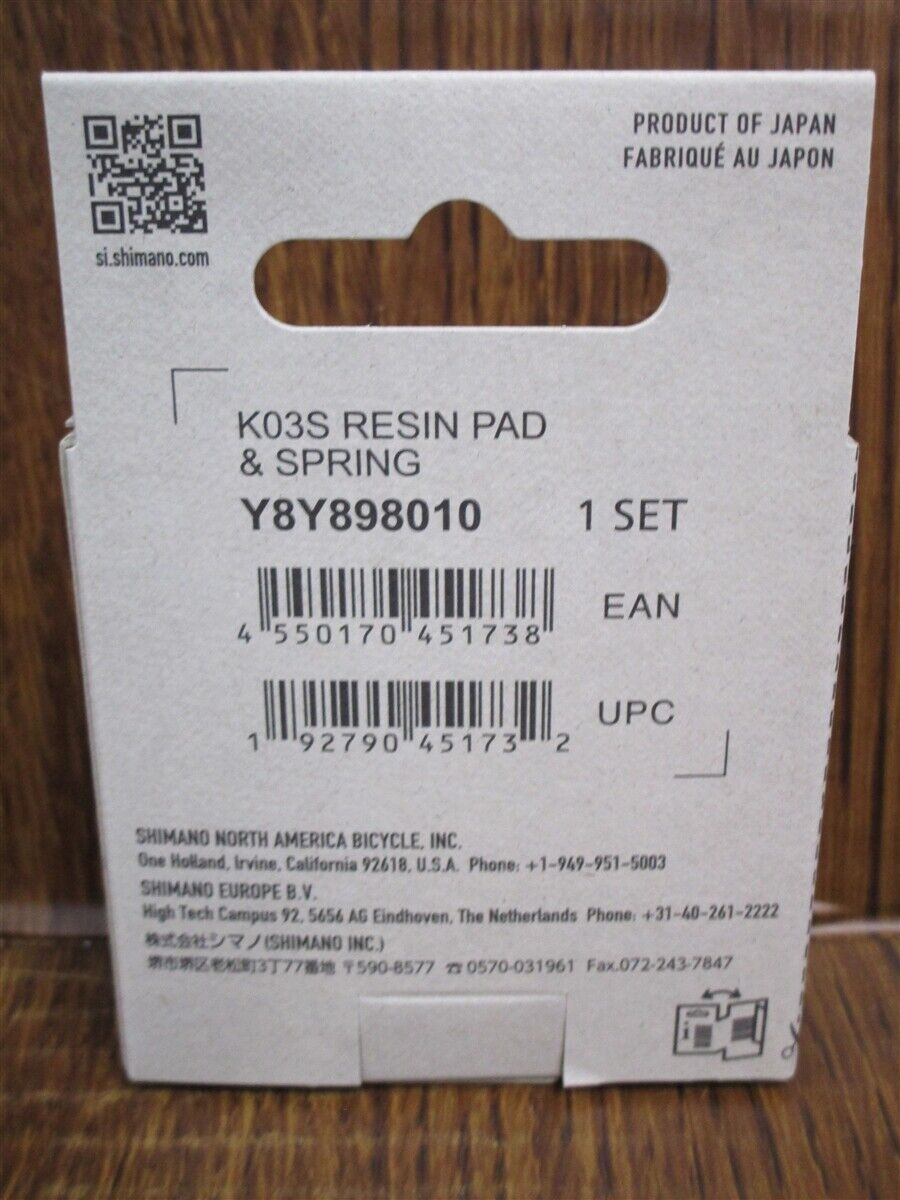 SHIMANO Y8Y898010 Resin Disc Brake Pads & Spring K03S Road Bike NEW - Fresh Stock Dated February 2026
