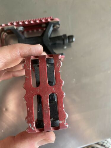 Skyway Tuff Pedals 9/16 Old School BMX PK Ripper Hutch Red - Fresh Stock Dated December 2025