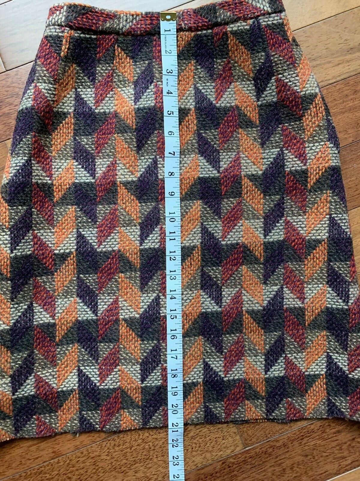 Vintage Tweed Wool Skirt XS Jewel Tone Dark Academia Lined Side Zip Secretary - Fresh Stock Dated March 2026