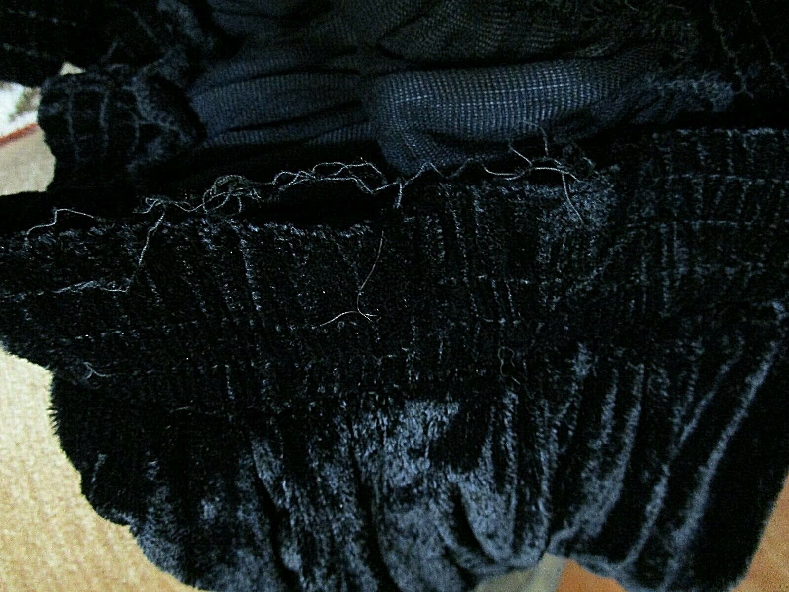 vintage 1980s Neo Nostalgia Long Black Rayon Velvet Skirt, Elastic Waist, Velour - Fresh Stock Dated March 2026