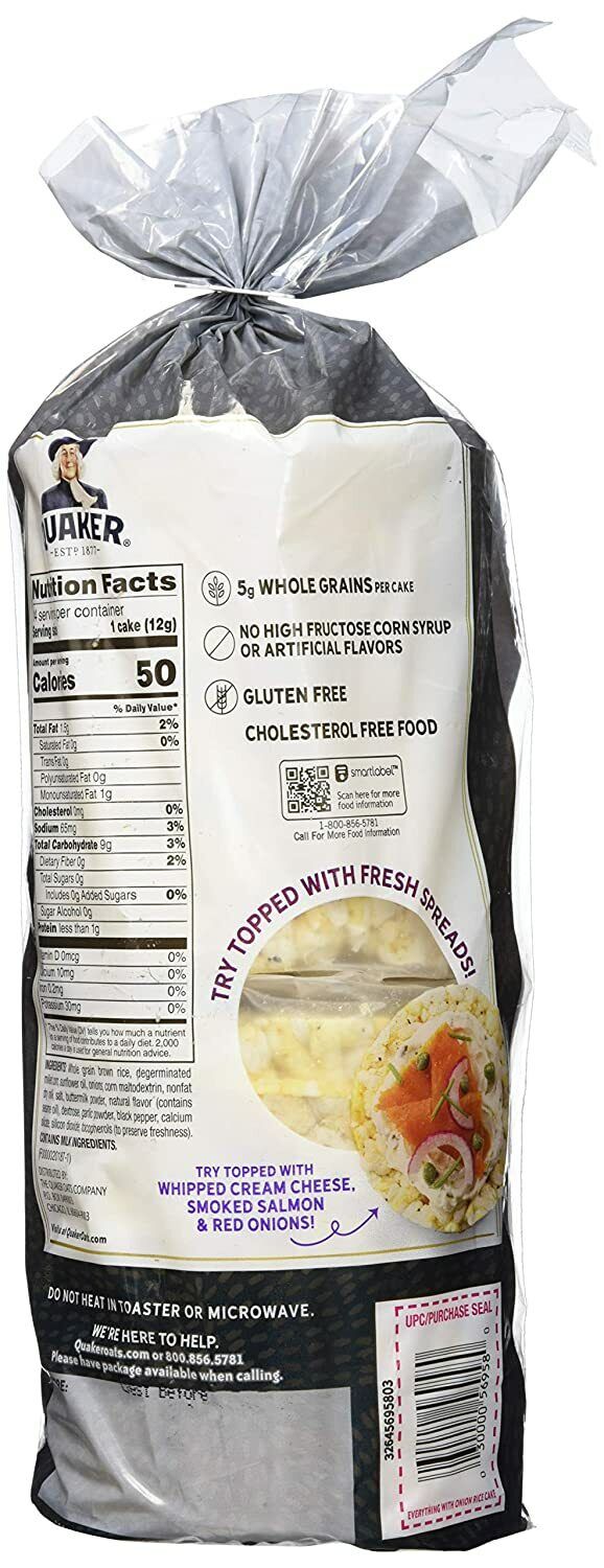 Quaker Rice Cakes, EVERYTHING, 5.9 oz (Pack of 2) - Fresh Stock Dated February 2026