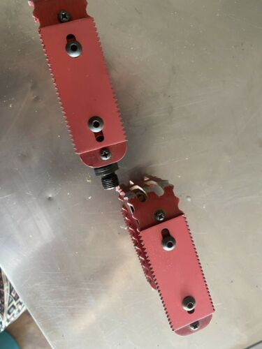 Skyway Tuff Pedals 9/16 Old School BMX PK Ripper Hutch Red - Fresh Stock Dated December 2025