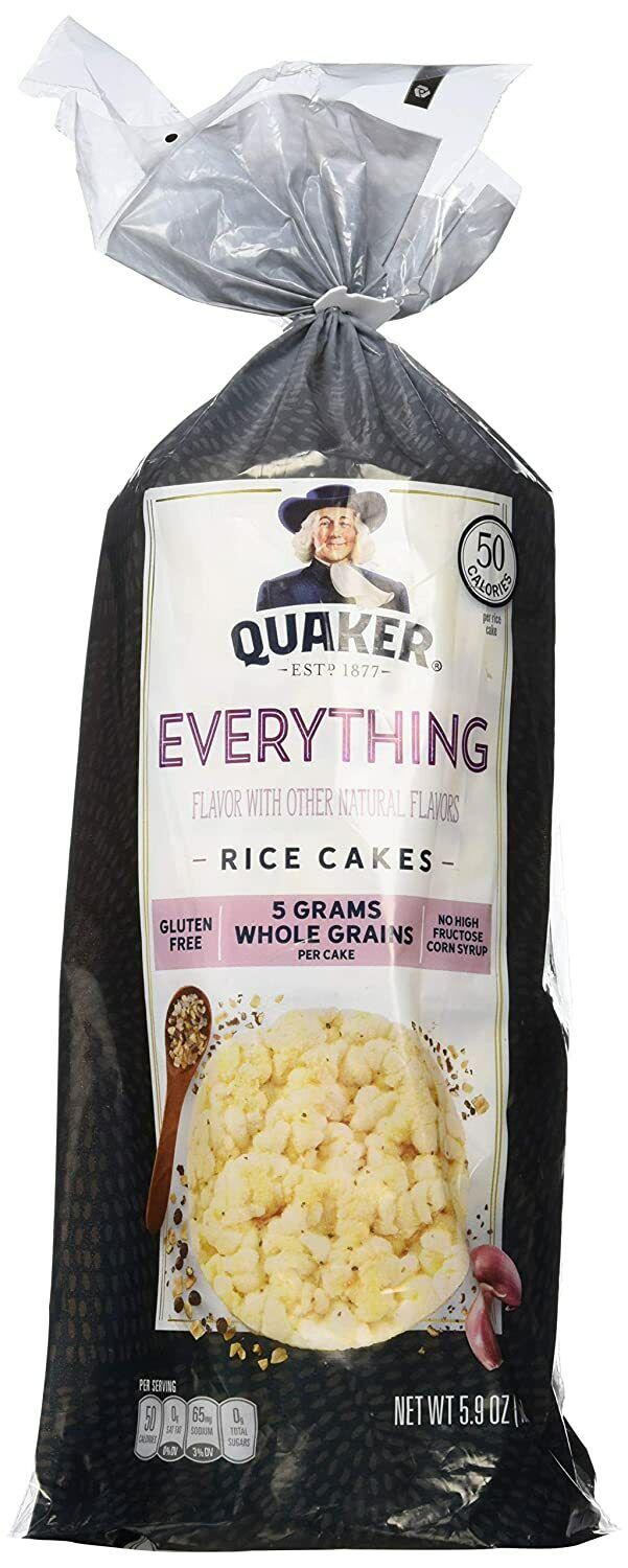 Quaker Rice Cakes, EVERYTHING, 5.9 oz (Pack of 2) - Fresh Stock Dated February 2026