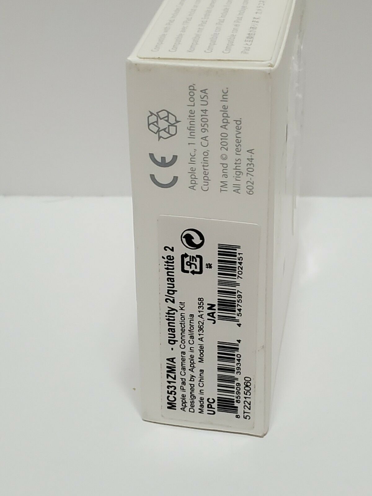 Apple iPad Camera Connection Kit MC531ZM/A (A1362 & A1358) Open Box - Fresh Stock Dated February 2026