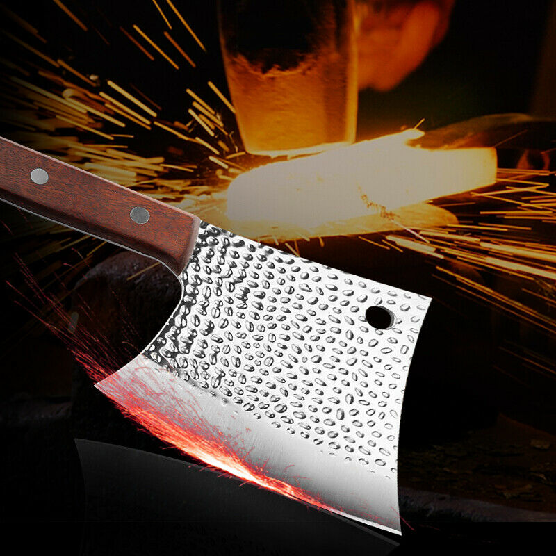 Chef Butcher Knife Bone Chopping Stainless Steel Forged Cleaver Kitchen Knife - Fresh Stock Dated December 2025