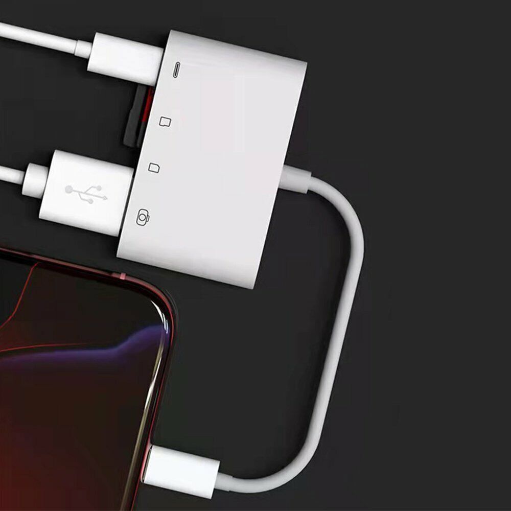 4in1 USB to Card Reader Adapter USB Camera Micro SD Memory Slot for iPhone iPad - Fresh Stock Dated February 2026