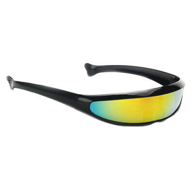 Futuristic Narrow Cyclops Color Mirrored Lens Sunglasses Party Costumes - Fresh Stock Dated February 2026