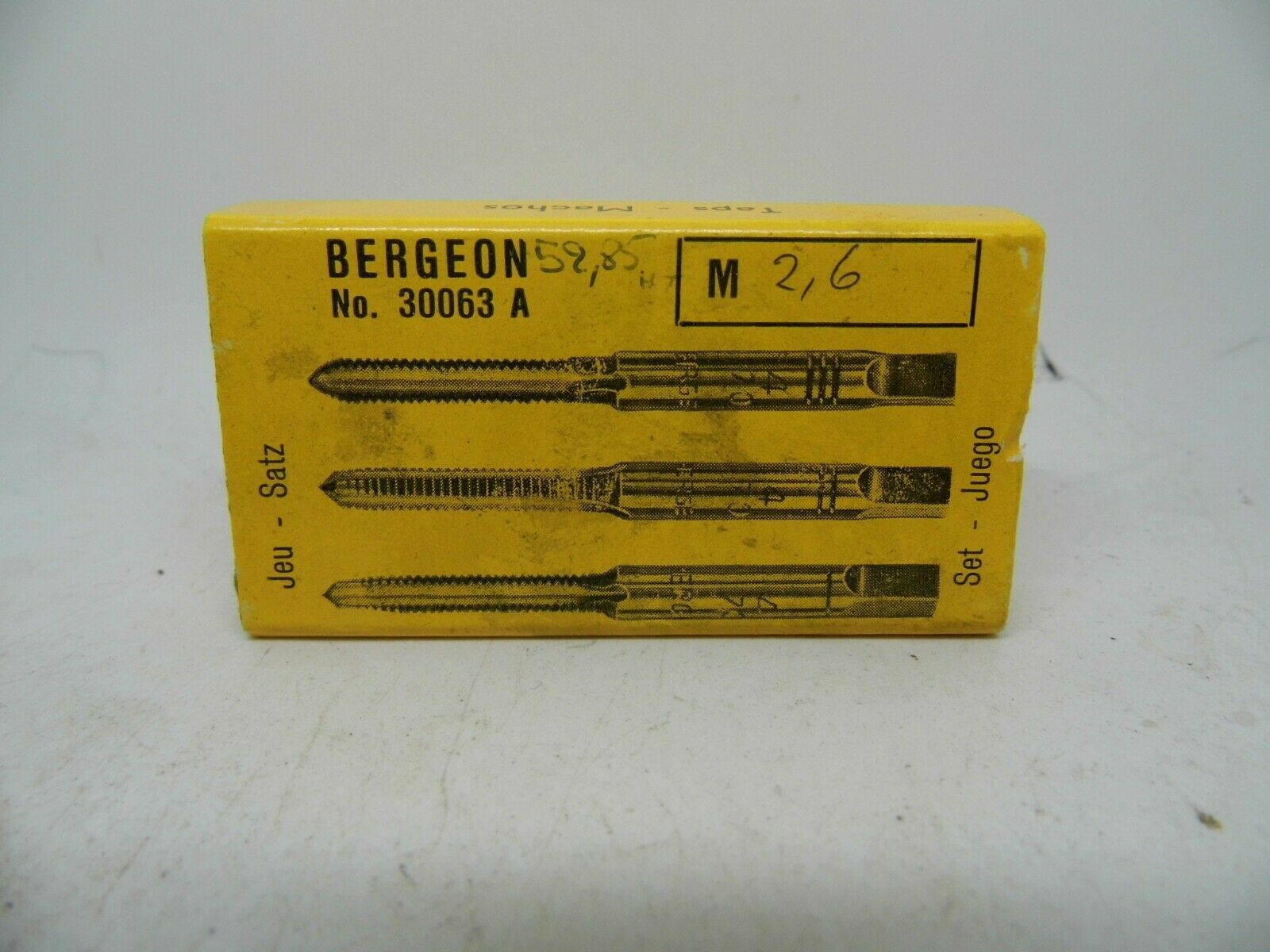 Tap Bergeon No. 30063 Various Sizes M2-M2, 60 - M3 - Fresh Stock Dated February 2026