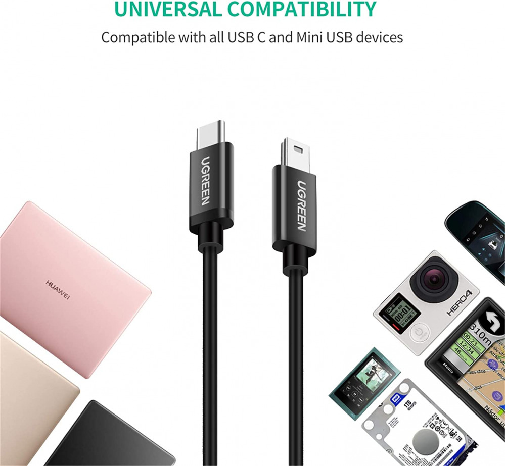 UGREEN Mini USB to C Cable 3FT Type C Compatible with Black - Fresh Stock Dated February 2026