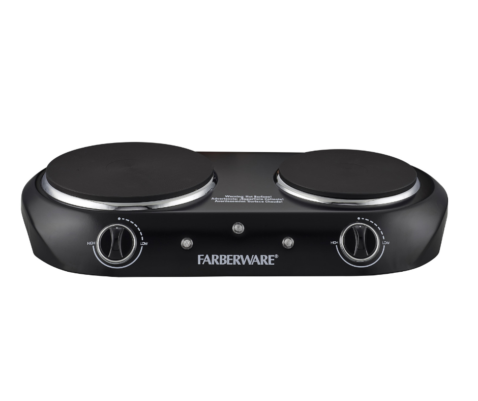 Electric Stove Cooktop Burner 1800W Hot Plate Portable 2 Burners Kitchen Cooking - Fresh Stock Dated December 2025