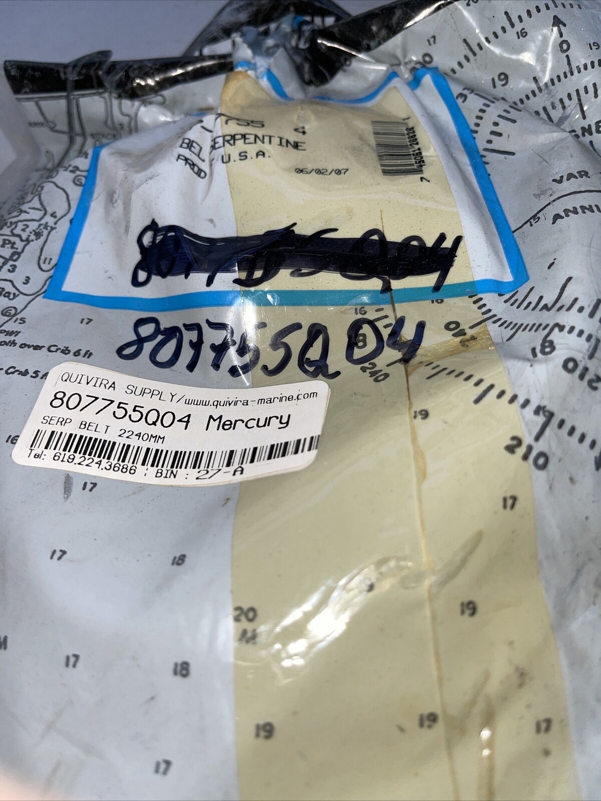 QUICKSILVER SERPENTINE BELT 2240mm;P/N 807755Q04 - Fresh Stock Dated February 2026