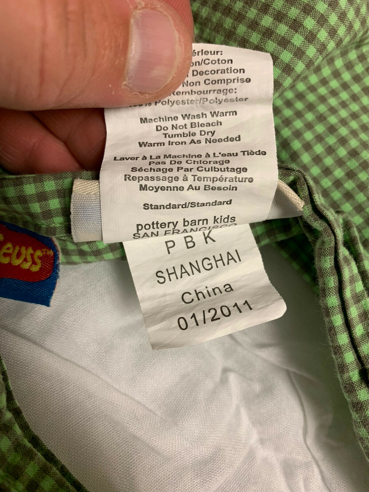 Pottery Barn Kids Dr. Seuss Cat In The Hat Quilted Standard Pillow Sham Cover - Fresh Stock Dated January 2026