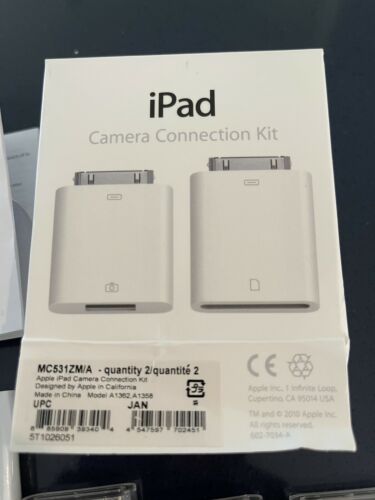 Genuine Apple iPad Camera Connection Kit MC531ZM/A (A1362 & A1358) - Fresh Stock Dated February 2026