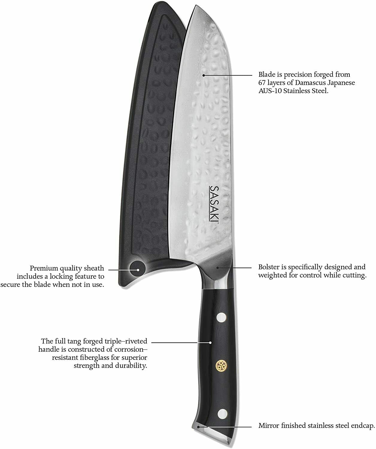 Sasaki Takumi Japanese Knife Set 3 DAMASCUS 3.5/7/8 PAIRING KNIFE ARTISAN SERIES - Fresh Stock Dated December 2025