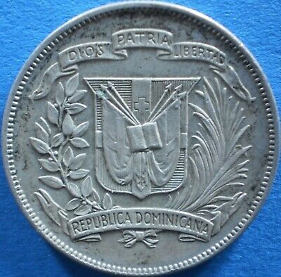 DOMINICAN REPUBLIC ½ PESO 1961 SILVER Dominicana Dominikanische Dominicaine Dom - Fresh Stock Dated December 2025