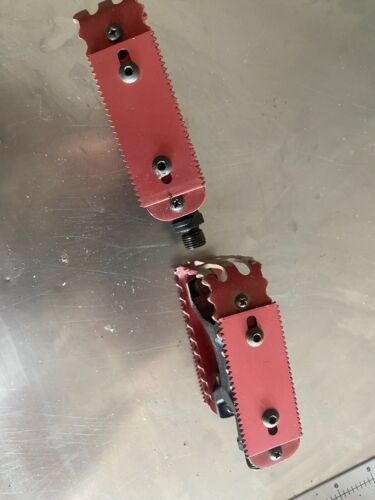 Skyway Tuff Pedals 9/16 Old School BMX PK Ripper Hutch Red - Fresh Stock Dated December 2025