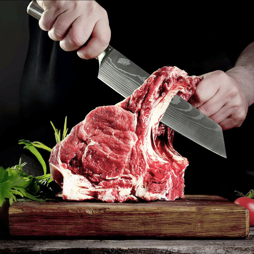 8 inch Kiritsuke Knife Damascus Style Stainless Steel Kitchen Chef's Knife Gift - Fresh Stock Dated December 2025