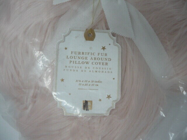 Pottery Barn Teen Lounge around pillow cover  blush furrific faux fur - Fresh Stock Dated December 2025