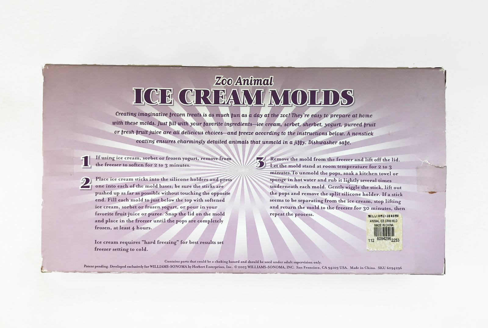 Williams Sonoma Zoo Animal Ice Cream Molds Stainless Steel OPEN BOX - Fresh Stock Dated February 2026