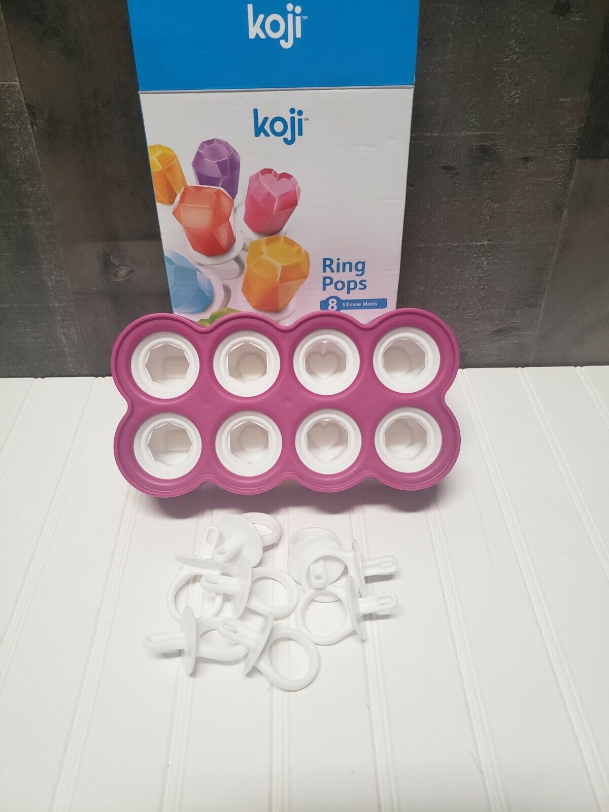 Koji Ring Pops 8 Slot Silicone Molds Ice Pops, Lollipops, Chocolates and More - Fresh Stock Dated February 2026