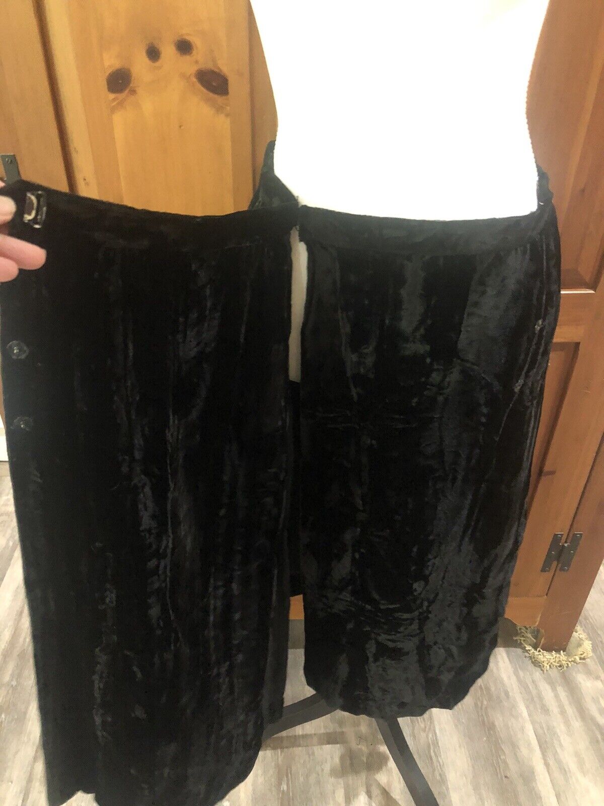 Yves Saint Laurent Rive Gauche black crushed velvet pleated kilt midi skirt 44 - Fresh Stock Dated March 2026