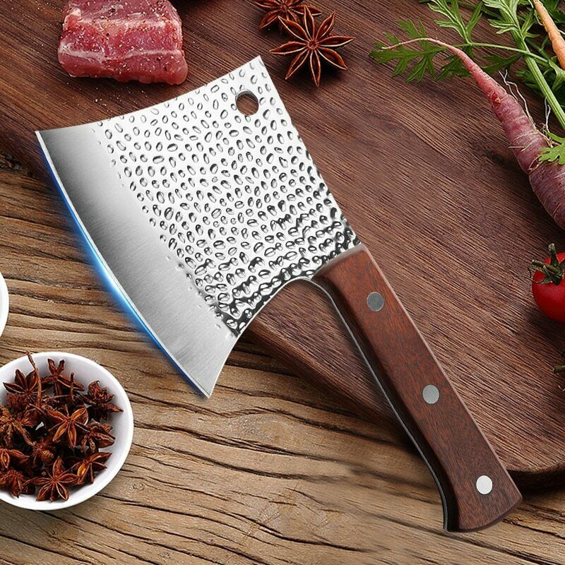 Chef Butcher Knife Bone Chopping Stainless Steel Forged Cleaver Kitchen Knife - Fresh Stock Dated December 2025