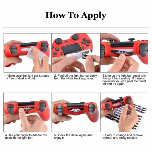 60 Pcs Light Bar Decal Stickers Reusable Decals Skin for PS4 Slim Pro Controller - Fresh Stock Dated December 2025