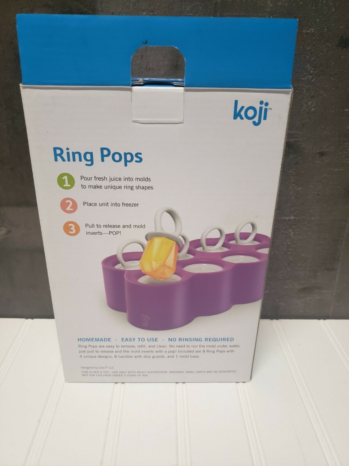 Koji Ring Pops 8 Slot Silicone Molds Ice Pops, Lollipops, Chocolates and More - Fresh Stock Dated February 2026